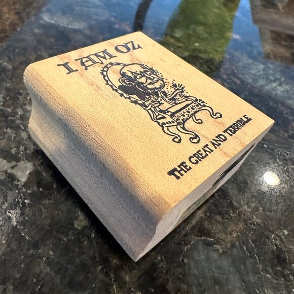 I Am Oz The Great and Terrible Wooden Stamp Emerald City Crafts Block Design - Picture 4 of 9